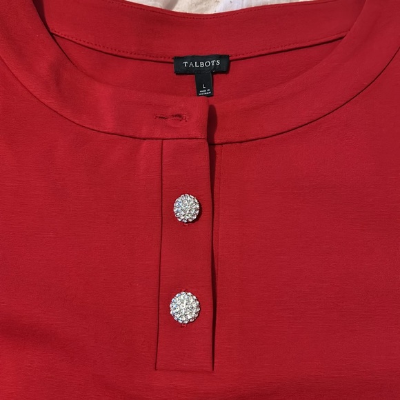 Talbots red 3/4 sleeves top, excellent condition SZ L - Picture 2 of 5